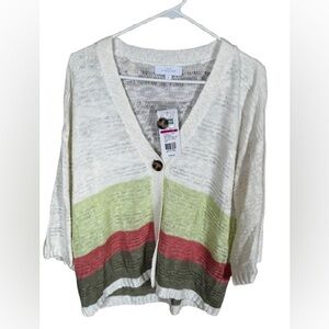 New Directions Multicolor Striped Cardigan